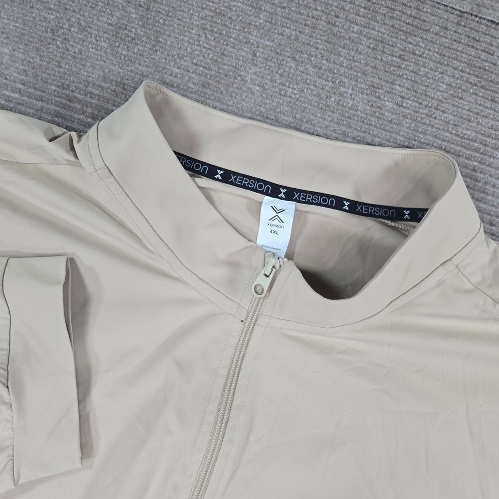 Xersion Mens 4XL Beige Colorblock Full Zip Lightweight Track Jacket